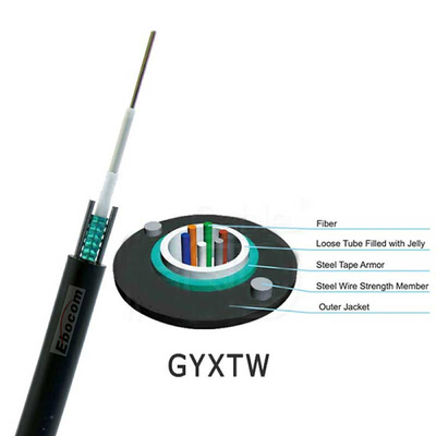 Yüksek gerilim direnci Dış GYXTW Fiber Optic Kablo 2 4 6 8 12 24 çekirdek ağ