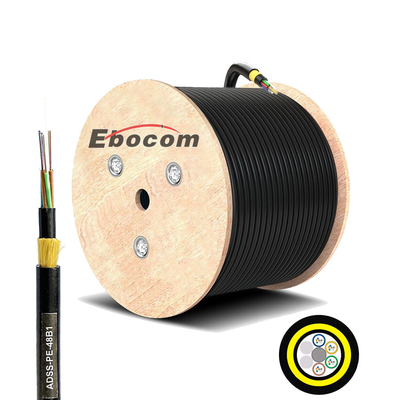 48 çekirdekli ADSS Fiber Optic Kablosu Tek Modlu SM G652D Aramid Yarn Double Sheath Double Jackets AT PE