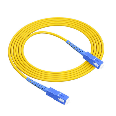 Simplex SC UPC G652D Tek Modlu 2.0mm Fiber Yama Kablosu 3m PVC Ceket Mavi Dayanıklı Konnektör Telekom Uygulamaları İçin