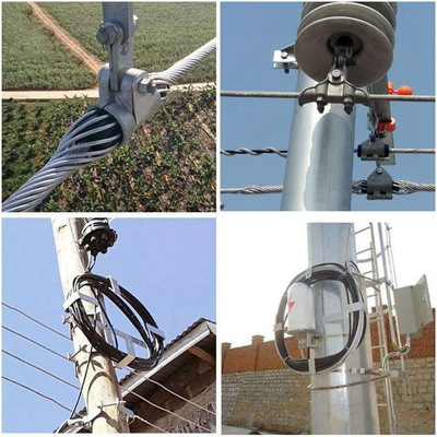 Üstteki OPGW Fiber Optic Kablo 2-288Core 24B1-50 Çapraz Bölüm Güç Toprak Tel Kompozit Kulesi