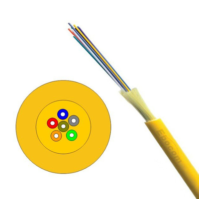 Bina İçi Sıkı Tamponlu G657A GJFJV Fiber Optik Kablo 6 Çekirdekli LSZH Ceket Sarı Bina Dağıtım Ağları İçin