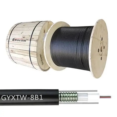 Zırhlı GYXTW Optik Kablo 4-12 Çekirdek G 652D Tek mod FRP Gücü Kanal gömülü için su geçirmez