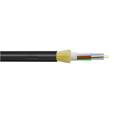 Tek Ceketli ADSS 24 Çekirdekli Tamamen Dielektrikli Kendinden Destekli Fiber Optik Kablo – Uzun Açıklıklı Havai Montaj için Siyah PE Kılıf
