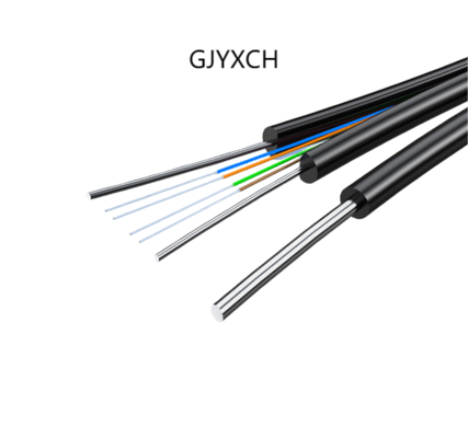 4 Core G657A1 Dış FTTH Drop Fiber Kablosu GJYXCH 0.8mm Çelik Tel Mesajcı ile