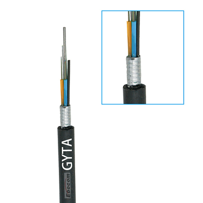 G652D Tek Modlu GYTA 12-Çekirdekli Dış Mekan Zırhlı Fiber Optik Kablo Gevşek Tüp Örgülü Alüminyum Bant Zırhlı PE Kılıf Uzun Mesafe Omurga Ağları için Uygun