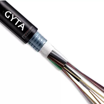 GYTA 24 Core Outdoor Fiber Optic Kablo G652D Tek Modlu Sıfır Tüp Dökme Alüminyum Teyp Zırhlı UV-Dayanıklı PE Kablosu Kanal ve Doğrudan gömülü kurulumlar için idealdir
