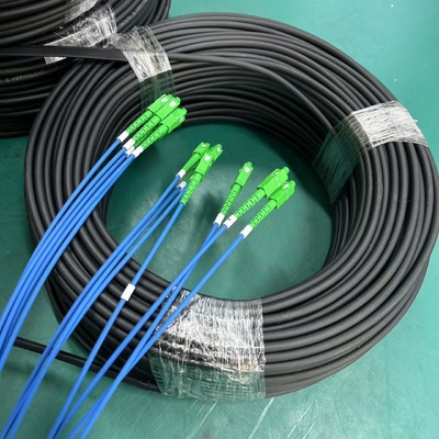 Önceden Bağlantılı 1 Çekirdekli G657A1 FTTH Drop Kablo Yama Kablosu, SC UPC APC Konnektörlü 50M 100M